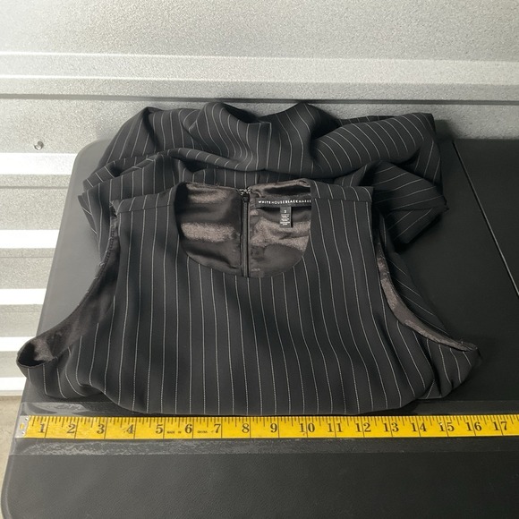 White House Black Market Dress Women 2 Asymmetric Sleeveless Pinstriped Career - Picture 11 of 14